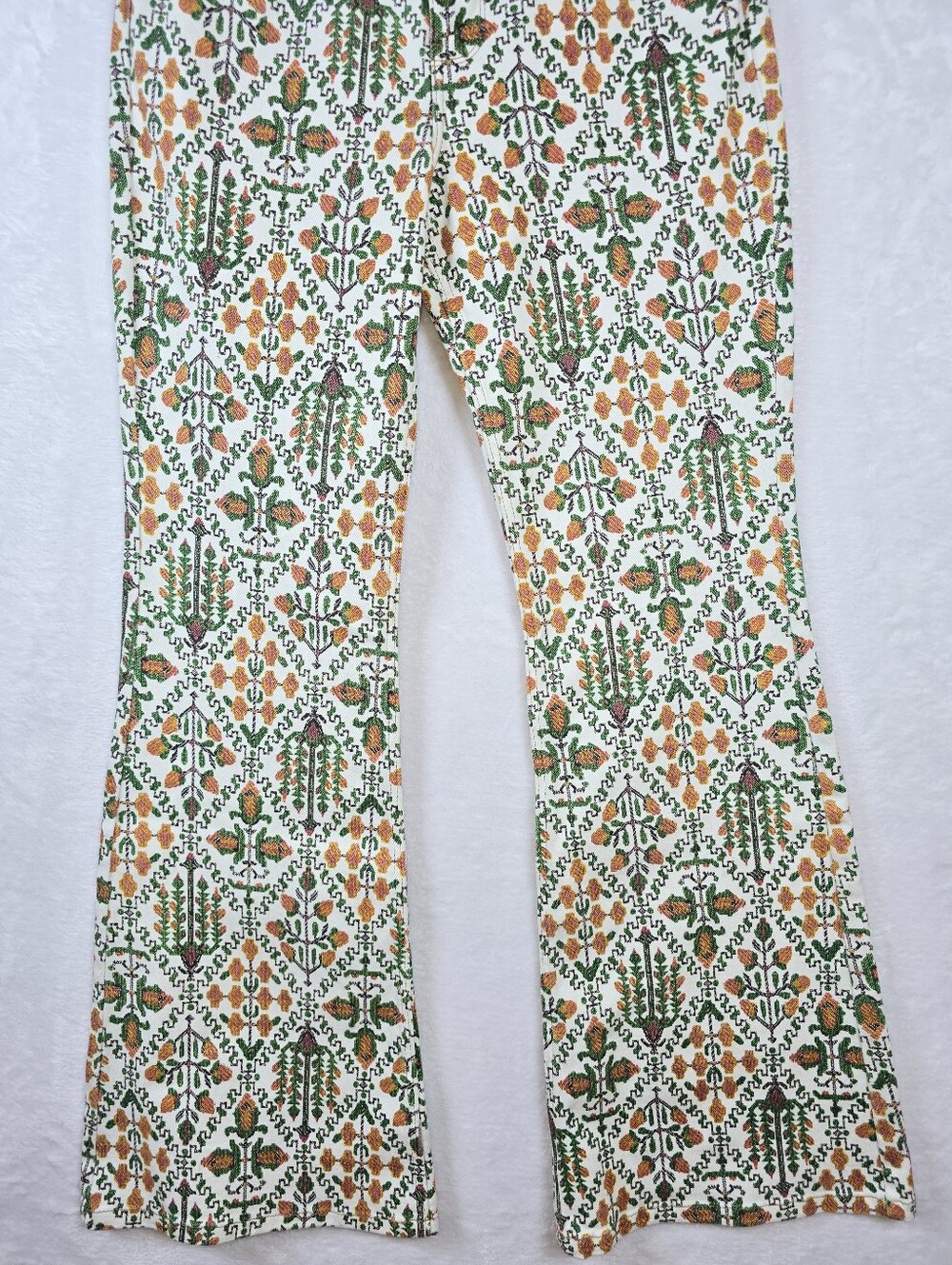 Wrangler High Rise Fierce Flare Jeans Vintage Garden 2x32 Boho Western 70s Retro - Picture 6 of 16